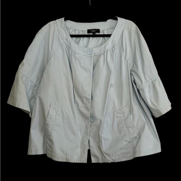 Talbots Soft Blue Women's Swing Jacket with 3/4 Sleeves - Picture 1 of 8